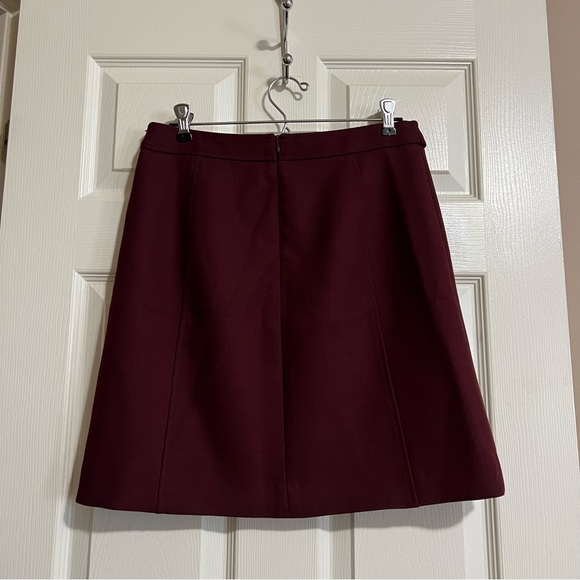 Brooks Brothers Burgundy Wool A-Line Skirt - Size 4 - Picture 4 of 12